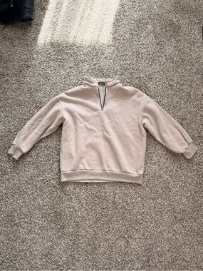 Pink Zip-Neck Pullover Jacket